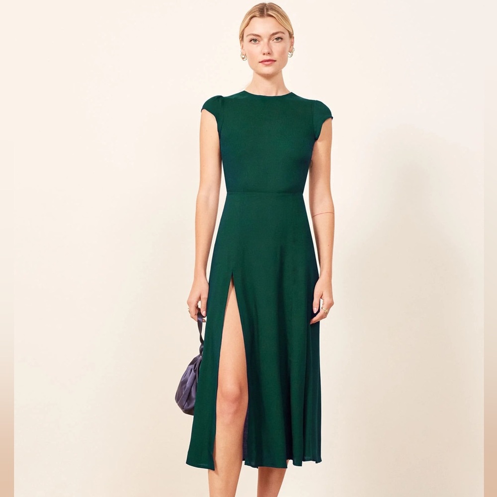 Reformation Gavin Dress in Emerald